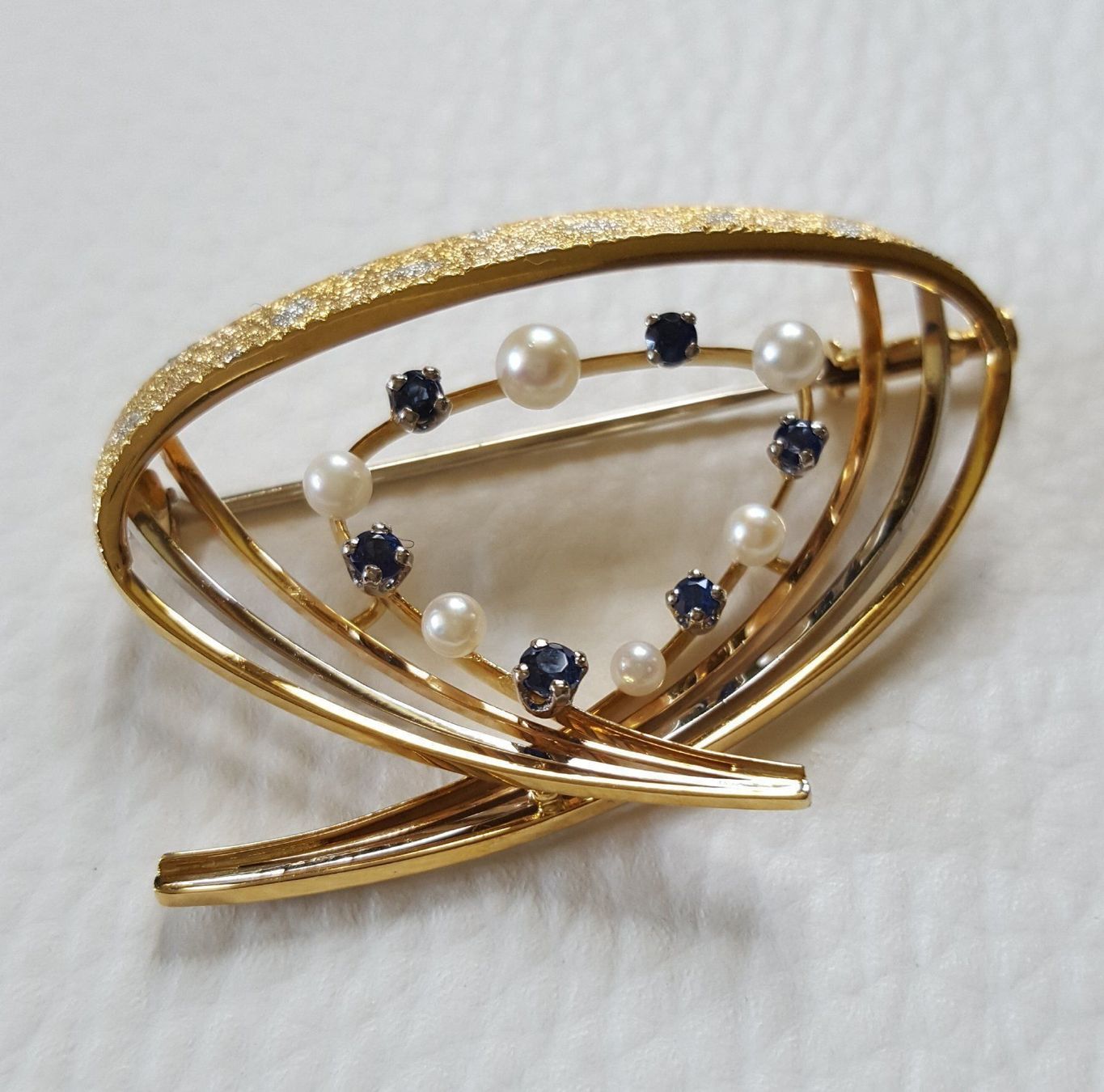 Broschen & Nadeln: Gold 750 Broche Mit Saphire/Perlen – Gebraucht aus Wald ZH von Dasilver 2