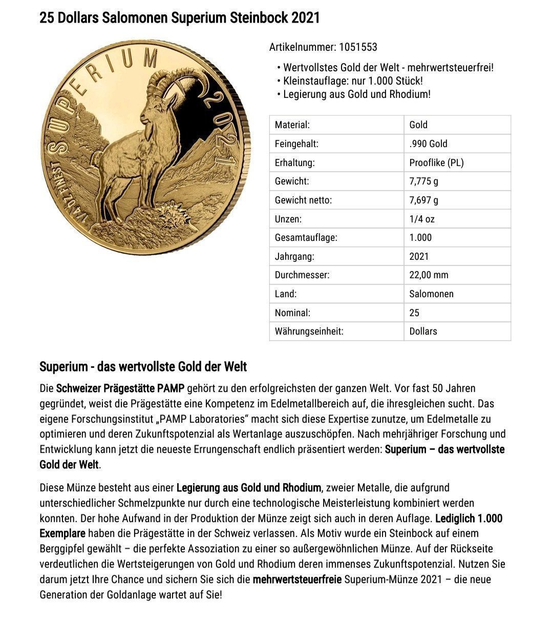 Toutes les monnaies: Goldmünze Superium – D'occasion à Oberstammheim par hil_6vfb 3