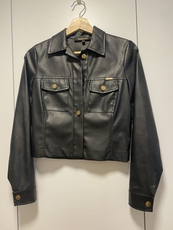 Rouge Kunstleder Jacke, Schwarz, Grösse S