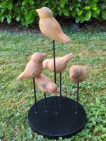 Vogeldekoration Holz 4er Set - Guter Zustand