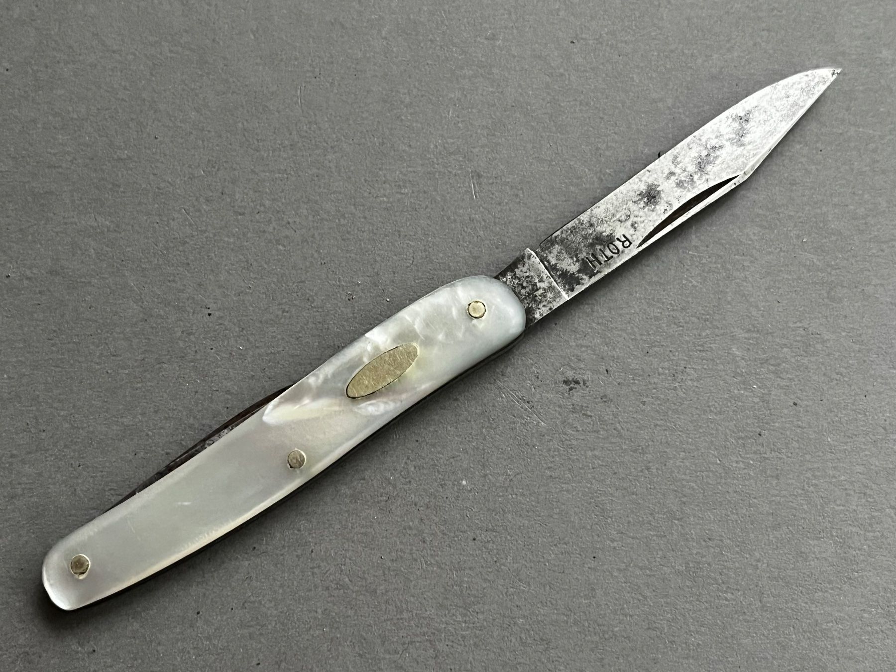 Coltelli tascabile: Altes ROTH/Buchs Perlmutt Sackmesser 65 mm - selten – Usato da Zürich venduto da FV.vintage 7