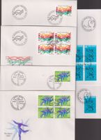 FDC. Prp Sport 1986/89/92/96. Serie Einzelm. & 4-er-Blocks.