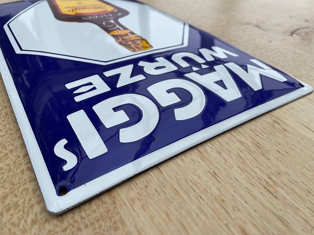 Maggi Insegne: Emailschild, Maggi's Würze einzig! Zustand: TOP – Usato da Rüfenacht BE venduto da look_us 2
