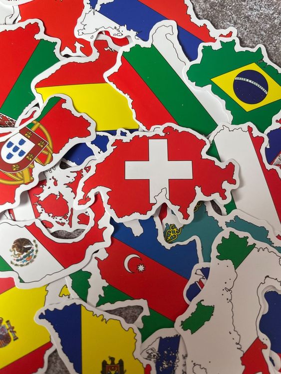 50x Ländern Nationalflaggen Sticker / Aufkleber (Neu (gemäss ...