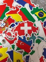 50x Ländern Nationalflaggen Sticker / Aufkleber
