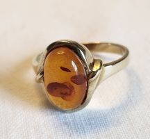 Vintage Goldring 333 8 Karat Gold mit echtem Bernstein Ring
