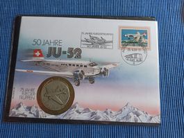 Münzbrief 50 Jahre JU 52-silber 999