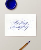 Original kalligrafierte Klappkarte «Happy Birthday»