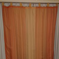 4+2 Vorhänge mit Farbverlauf orang-gelb, Stange od. Schiene