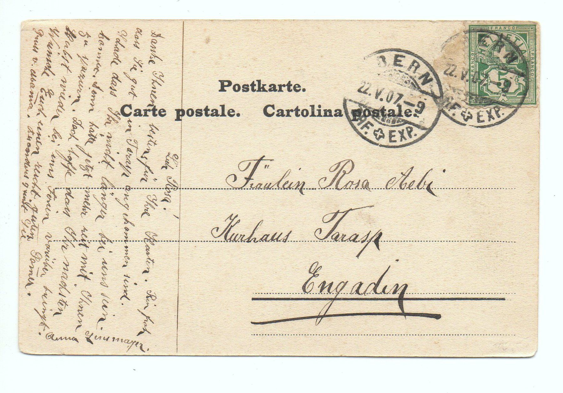Cartoline postali: Litho BERN Aarethal mit Alpenkette – Usato da Jona venduto da philajona 1