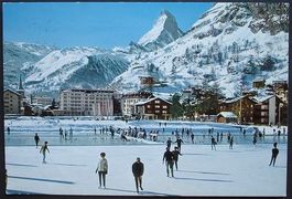 ZERMATT mit Matterhorn Eisplatz Eislauf