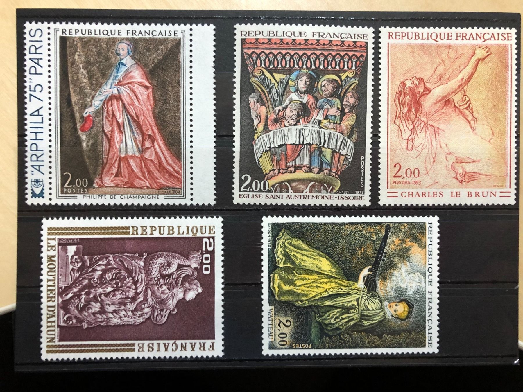 Tutti i francobolli: Musée Imaginaire 1973 5 Tableaux Neufs** – Nuovo e nell'imballaggio originale da Lausanne venduto da ffhoud