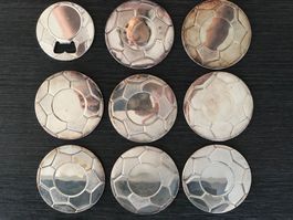 8x SILBER Bierdeckel + 1x Flaschenöffner SET Fußball Fans!