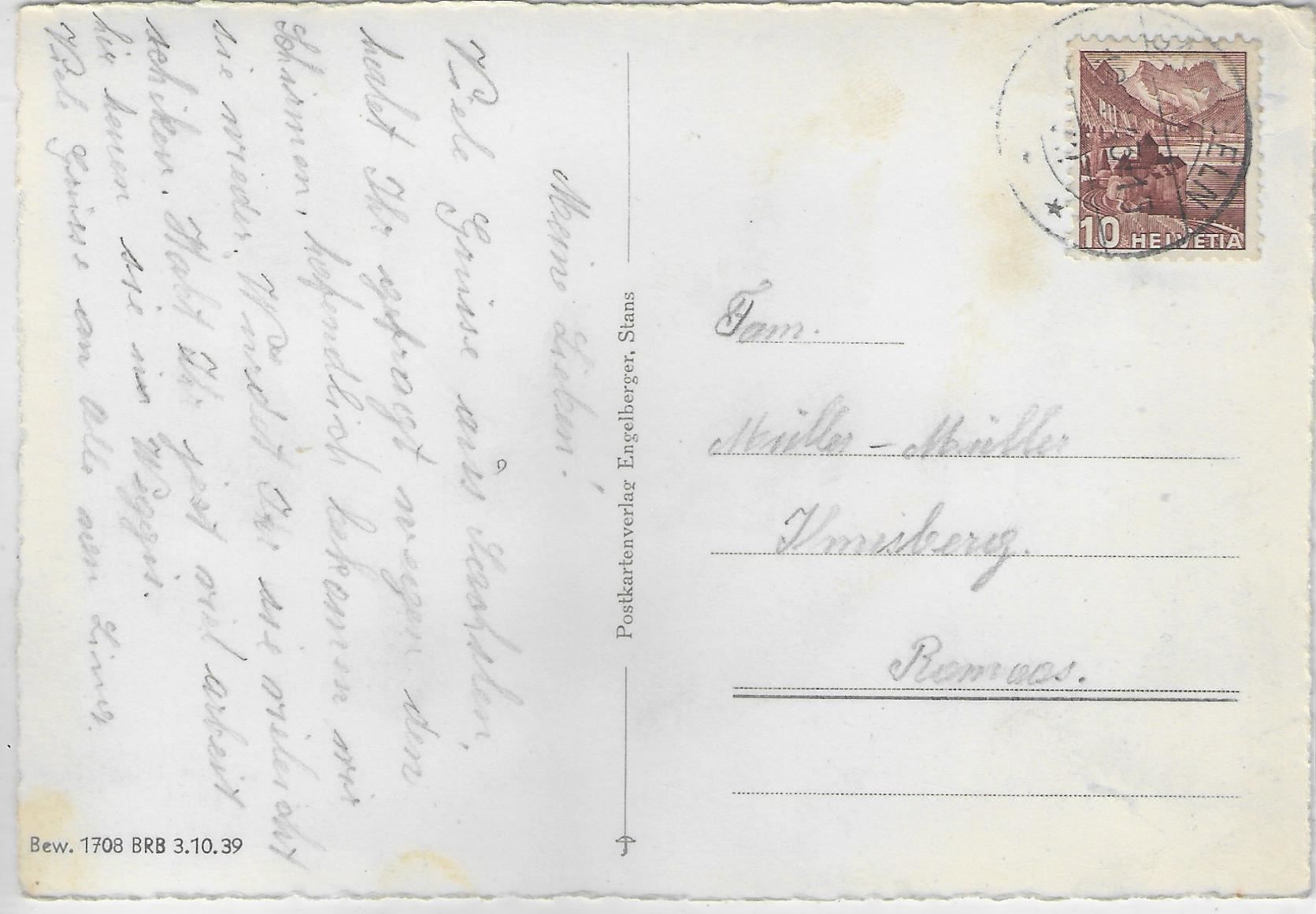Cartoline postali: Sachseln - Dorfpartie mit Kirche – Usato da Ettingen venduto da Kartenplanet 1