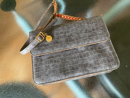 Stella McCartney Shoulder Bag, Faux Croc, grau, limited ed.