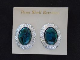 Paua Shell Earrings Muschel Ohrclips