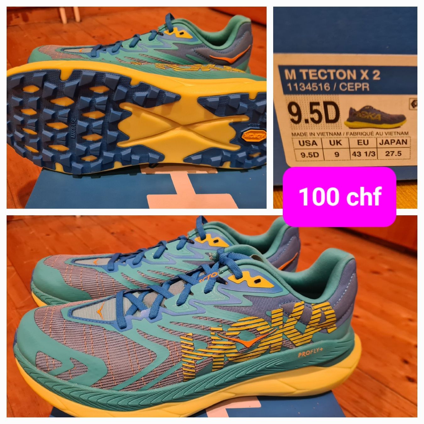 Hoka One One Scarpe da uomo: Basket Trail Hoka Tecton X2 43 1/3 – Nuovo e nell'imballaggio originale da Corbeyrier venduto da hel_t5mq