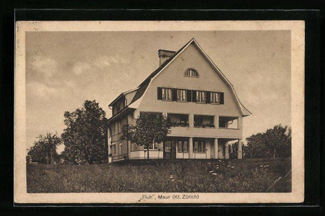 Ansichtskarten: AK Maur, Haus Fluh mit Garten – Gebraucht aus Berlin von bartko-reher