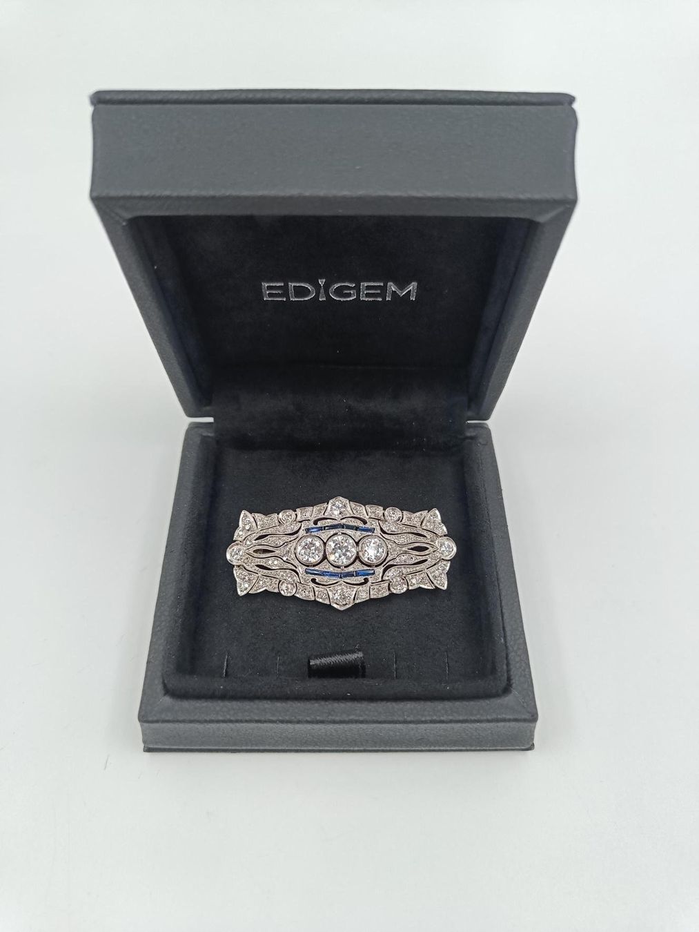 Spille & Fermagli: BROSCHE "ART DECO STIL" MIT DIAMANTEN, 950 PLATIN – Usato da Luzern venduto da EdiGem