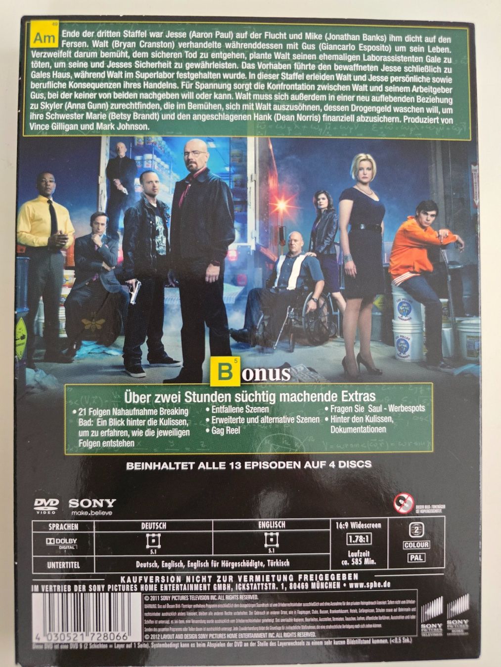 Tutti i DVDs: BREAKING BAD - KOMPLETTE VIERTE 4 SEASON – Usato da Buchrain venduto da reloca 1