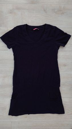 Schwarzes Longshirt mit Taschen