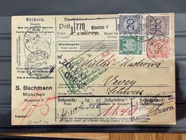 Postkarte Deutsches Reich über Romanshorn nach Vevey