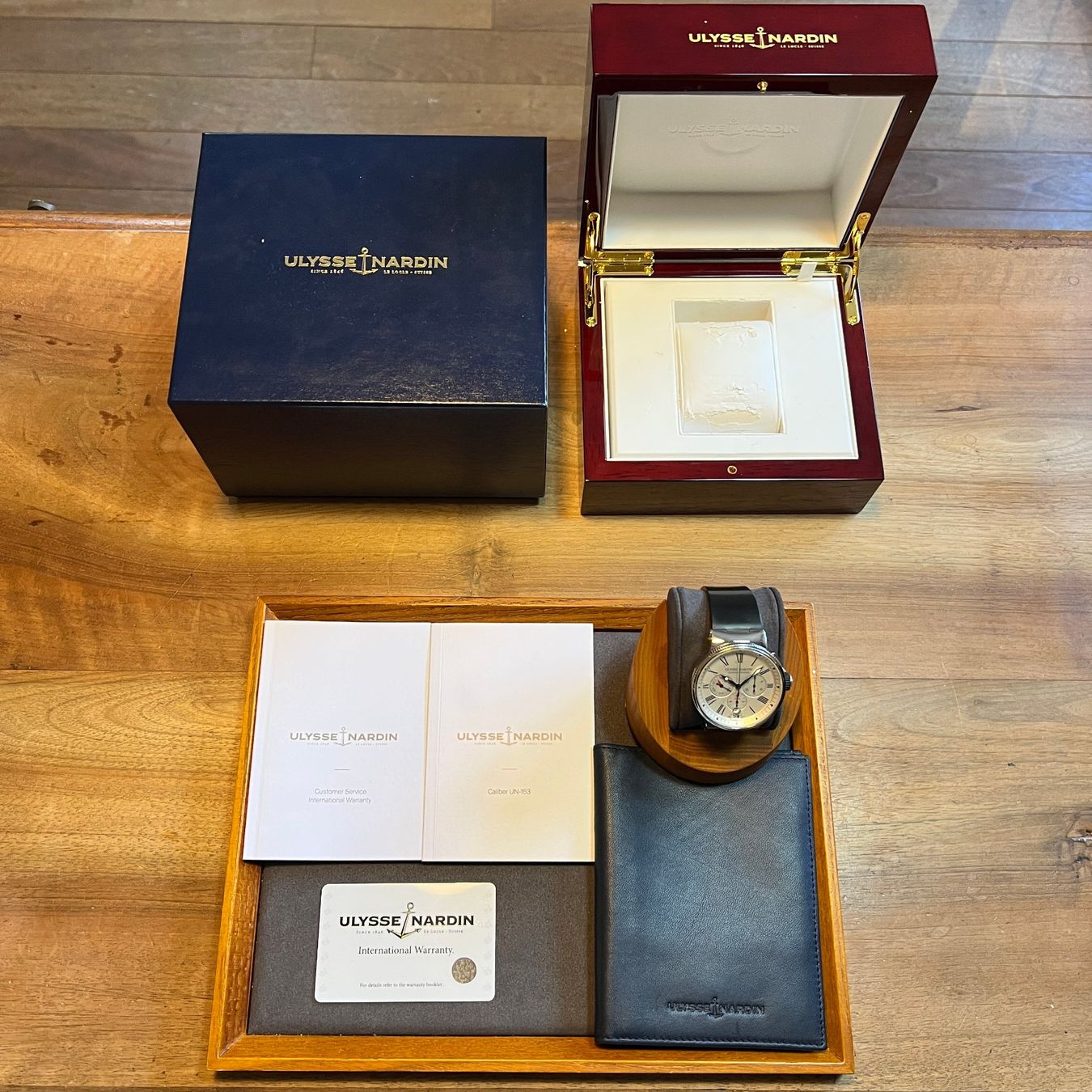 Ulysse Nardin Orologi: Ulysse Nardin Marine Chronograph Full Set 1533-150 – Usato da Carouge GE venduto da Watchaser 8