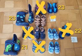 Kinderschuhe, Gummistiefel, Finken, Elefanten, Sandalen