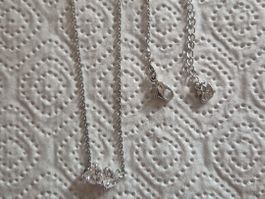 Collier Swarovski argenté 2 coeurs
