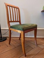 6x schöne gepolsterte Holzstühle