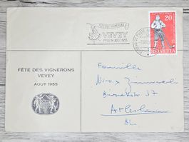 CL01 Enveloppe + Timbre Suisse 1955