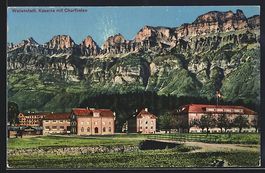 AK Wallenstadt, Kaserne mit Churfirsten