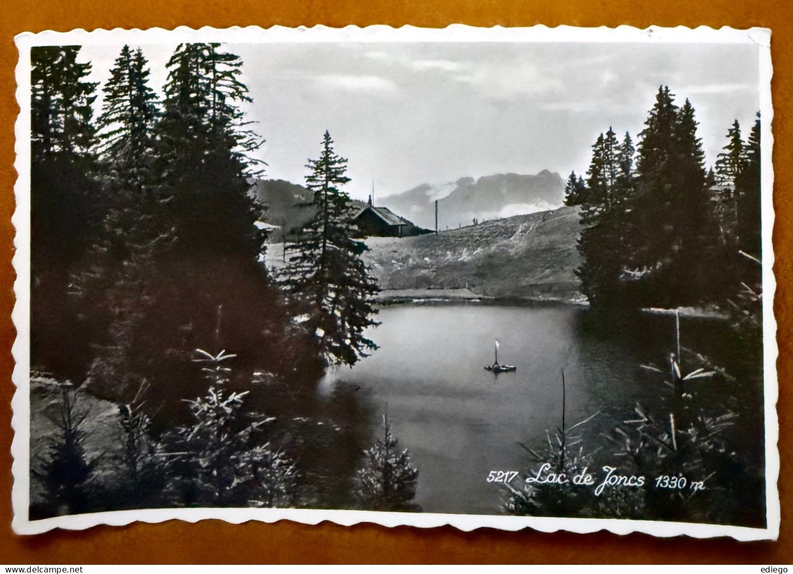 Cartoline postali: Châtel St. Denis - Les Paccots - Lac des Joncs 1945 – Usato da Lutry venduto da Ediego