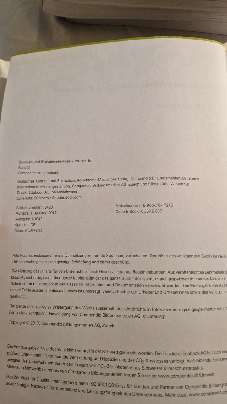 Bücher: Compendio Passerelle: Zellbiologie bis Evolution, Top! – Gebraucht aus Fehraltorf von buylow3000 4