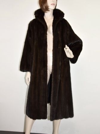 Edler Pelz Mantel/Nerz Pelz/Nerzfell/Vintage/schwarz/Gr.L-XL
