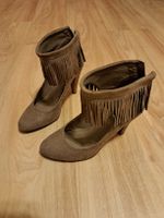 Fransen-Pumps, Wildleder-Optik, Grösse 36, Herbst-Look!