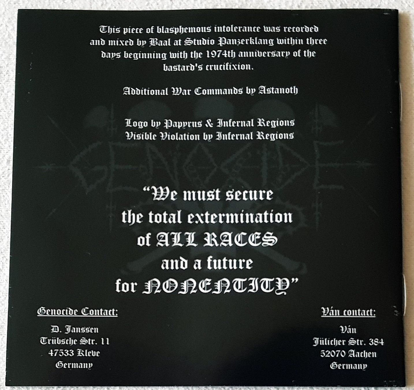 CD: Genocide – Apocalyptic Visions - CD - 2007 - First Press – Usato da Uster venduto da Zardodel 7