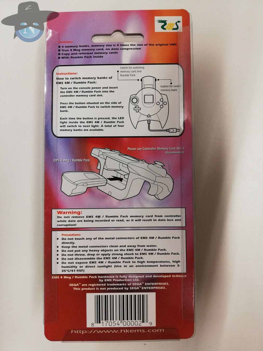 Memory unit & Memory card: EMS Memorycard + Rumble Pack Combo für  Sega Dreamcast DC – Usato da St. Gallen venduto da zorro_dc 1