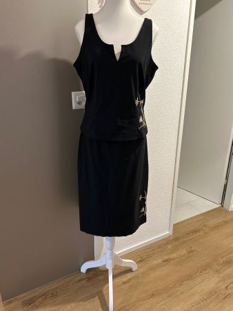 Top mit Jupe schwarz mit Stickerei von Chaloc Gr.  42