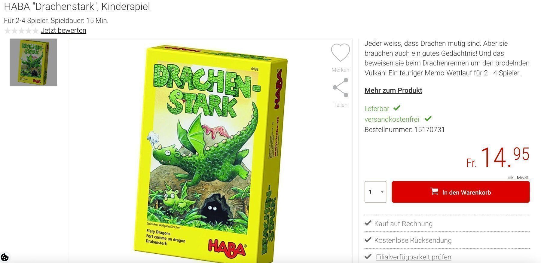 Giochi: Drachenstark von haba – Usato da Rothenburg venduto da Kaulquappe55 2