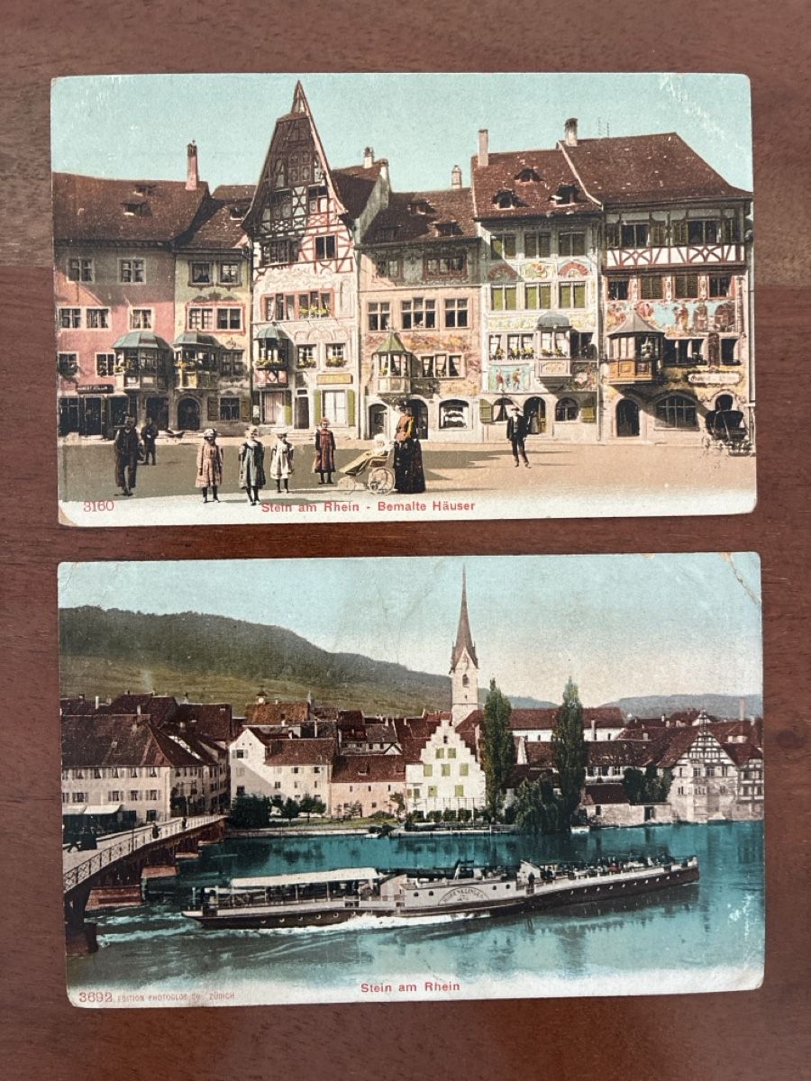 Cartoline postali: 6 Ansichtskarten Schweiz von Stein am Rhein SH – Usato da Oftringen venduto da Cla.vD.74