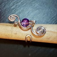Bague en laiton argenté/améthyste