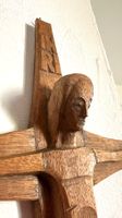 Holzkreuz Kruzifix, handgeschnitzt signiert, Strässle Luzern