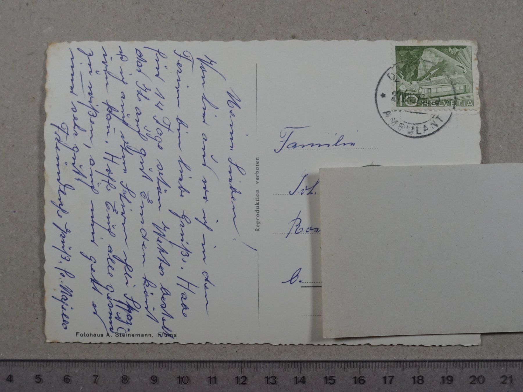 Cartoline postali: Flums, Bürgerheim, 1957 – Usato da Lenzburg venduto da fh1 1