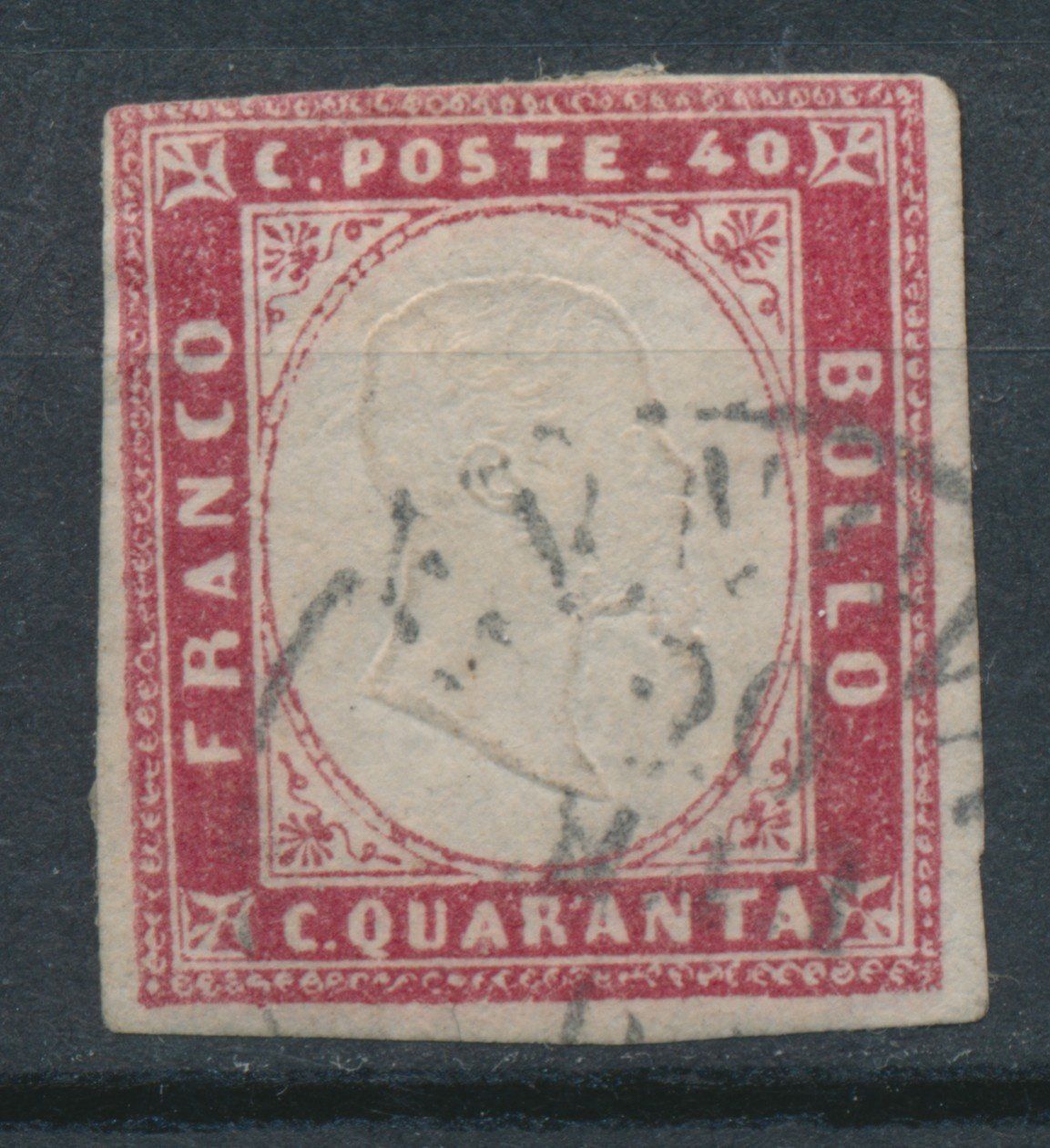 Alle Briefmarken: Italien, Sardinien Sassone Mi. 16D – Gebraucht aus Bonau von Profila3 1