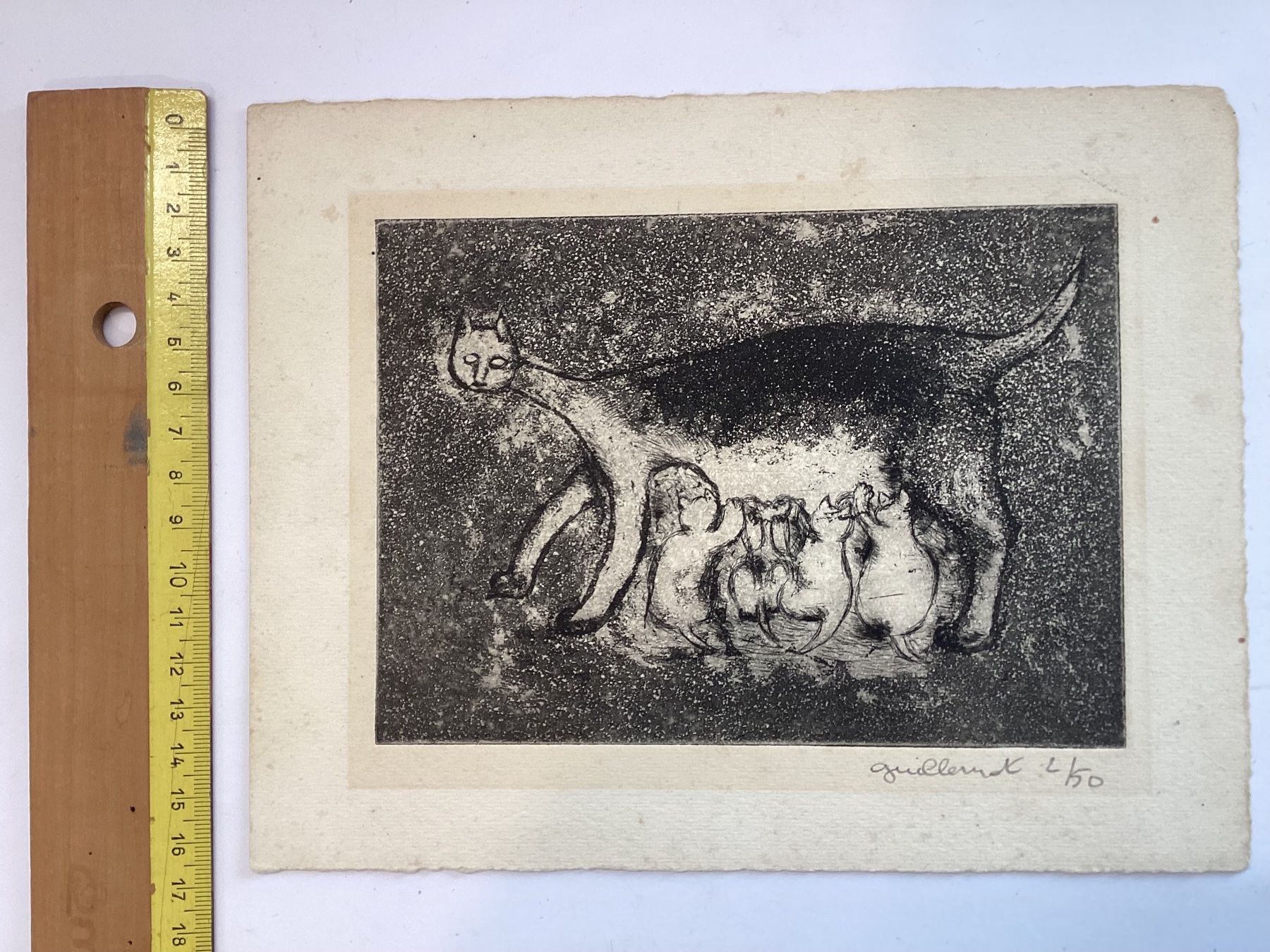 Gemälde: Orginal Radierung Katze Handsignatur – Gebraucht aus Eglisau von mar_5rn2 2