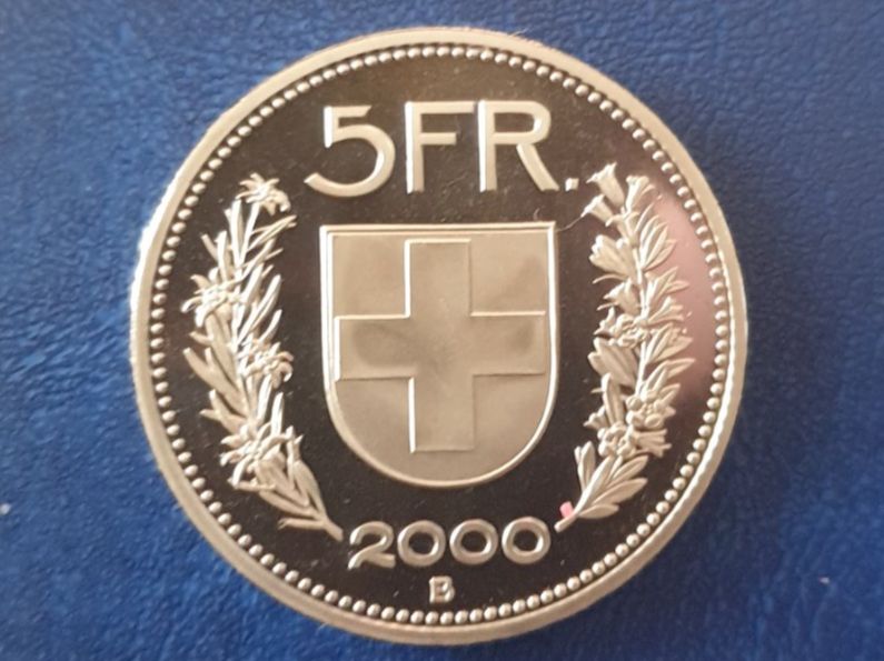 Tutti le monete: 5 Franken 2000 Top stgl!!! Cu/Ni – Nuovo (secondo la descrizione) da Biel/Bienne venduto da underdogs 1