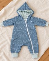 Baby-Softshell-Overall Elefanten, handmade, Gr. 62/68