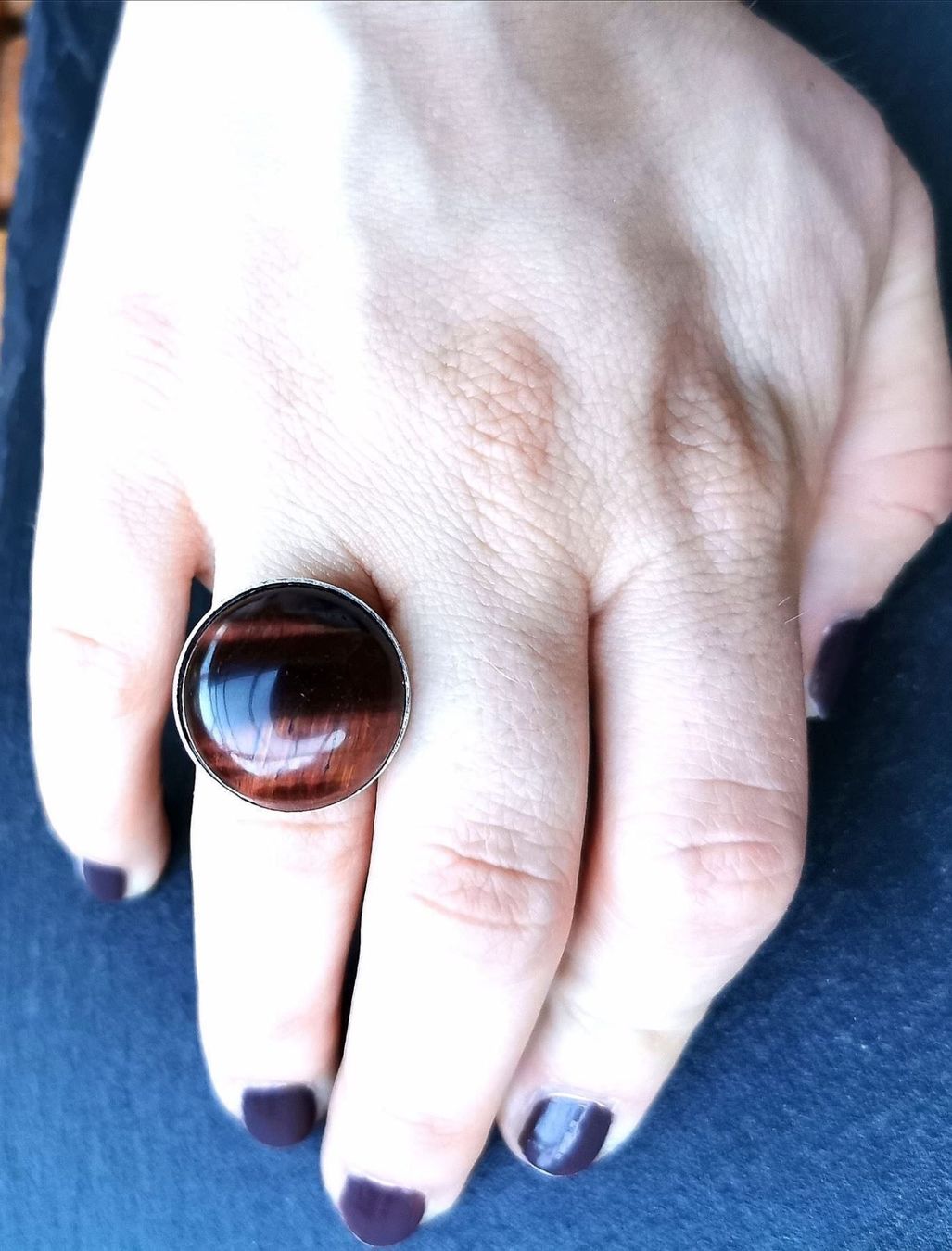 Anelli: Bague oeil de taureau et argent 925 – Nuovo e nell'imballaggio originale da Veyrier venduto da Leilazizou 2