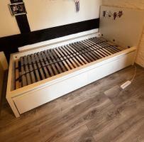 Lit Malm 90x200 avec sommier et tiroirs